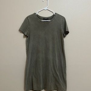Army green T-shirt dress